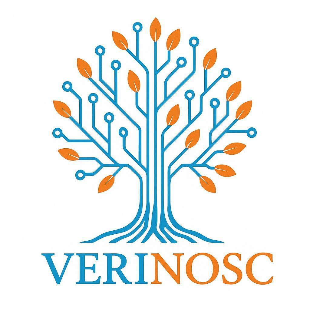 Abstract digital infrastructure visual for Verinosc